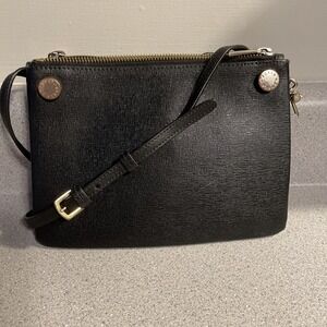 Furla Black Double Pouch Crossbody Quiet Luxury Woman's Handbag